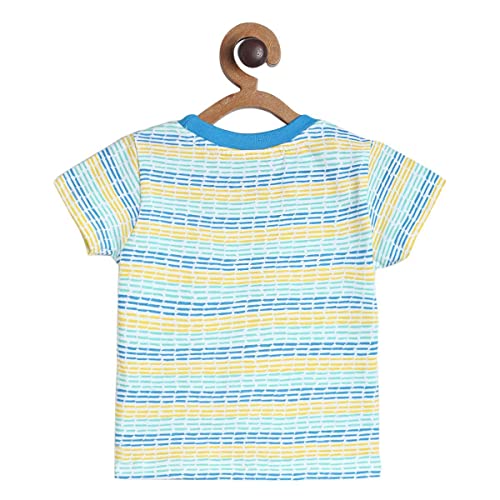 Image of miniklub Baby Round Neck Half Sleeve Knitted Cotton T-Shirt, Pack of 3 (Multi Color)