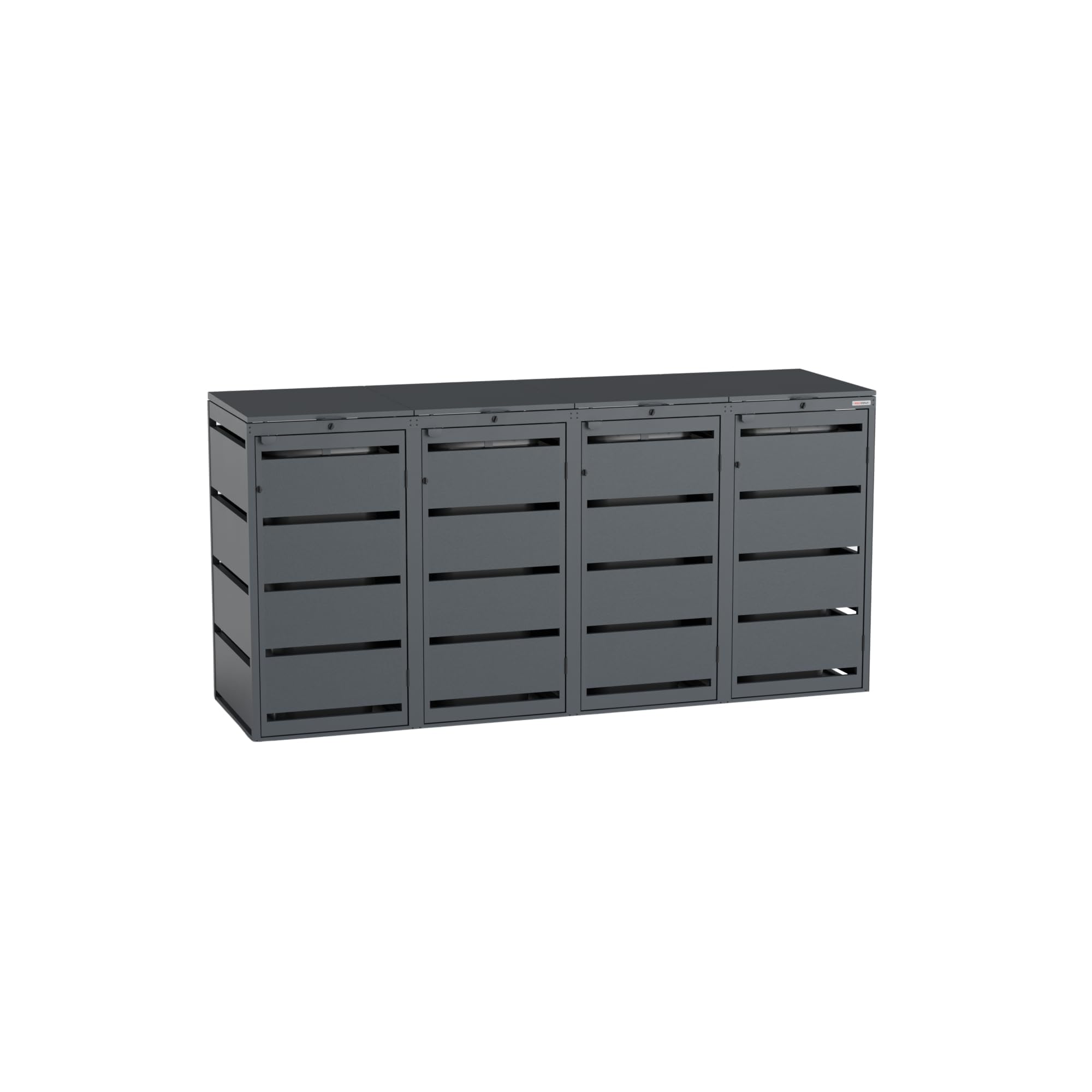 Dagobert Set 4 Copribidoni 120L, Struttura Robusta, Box Copertura per Pattumiere, Casetta Porta Bidoni da Esterno Resistente