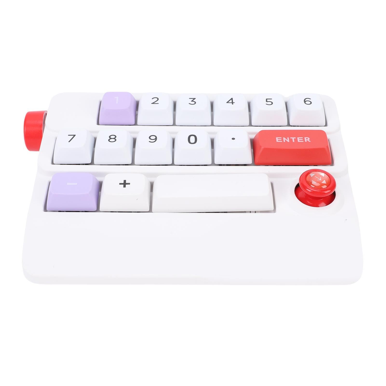 SUNGOOYUE Pavé Numérique Mécanique, 19 Touches échangeables à Chaud avec Touches Macro Programmables et Contrôle par Joystick, 12 Modes D'éclairage, Connexion USB C Filaire pour PC (White)