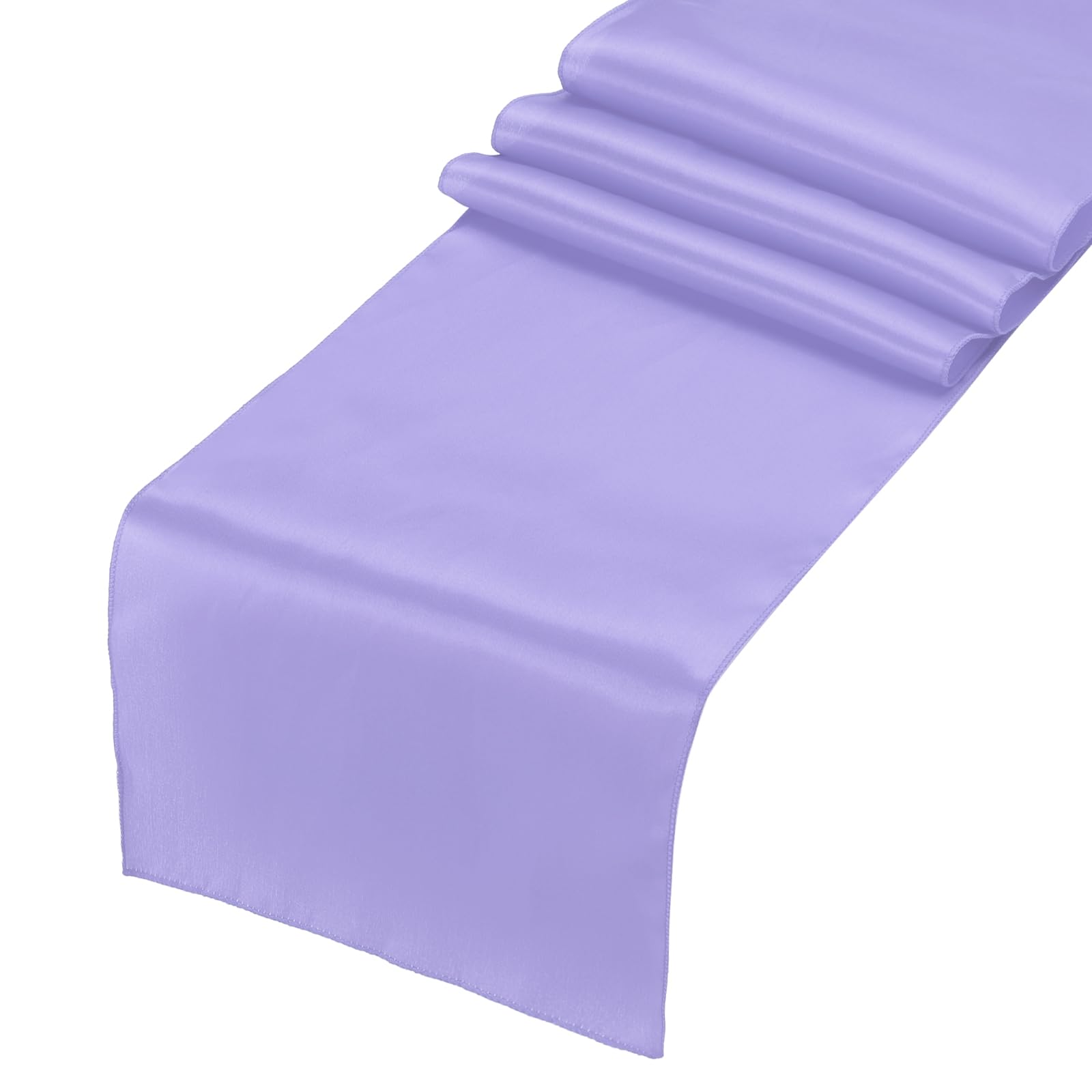 Chemin de table violet clair en satin 30x274 cm pour décoration de mariage et fête - Lot de 2