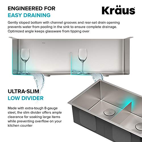 Kraus Kwu112-33 Kore Workstation 33-Inch Undermount 16 Gauge Double Bowl Stainless Steel Kitchen Sink With Integrated Ledge And Accessories (Pack Of 8) #TOP6