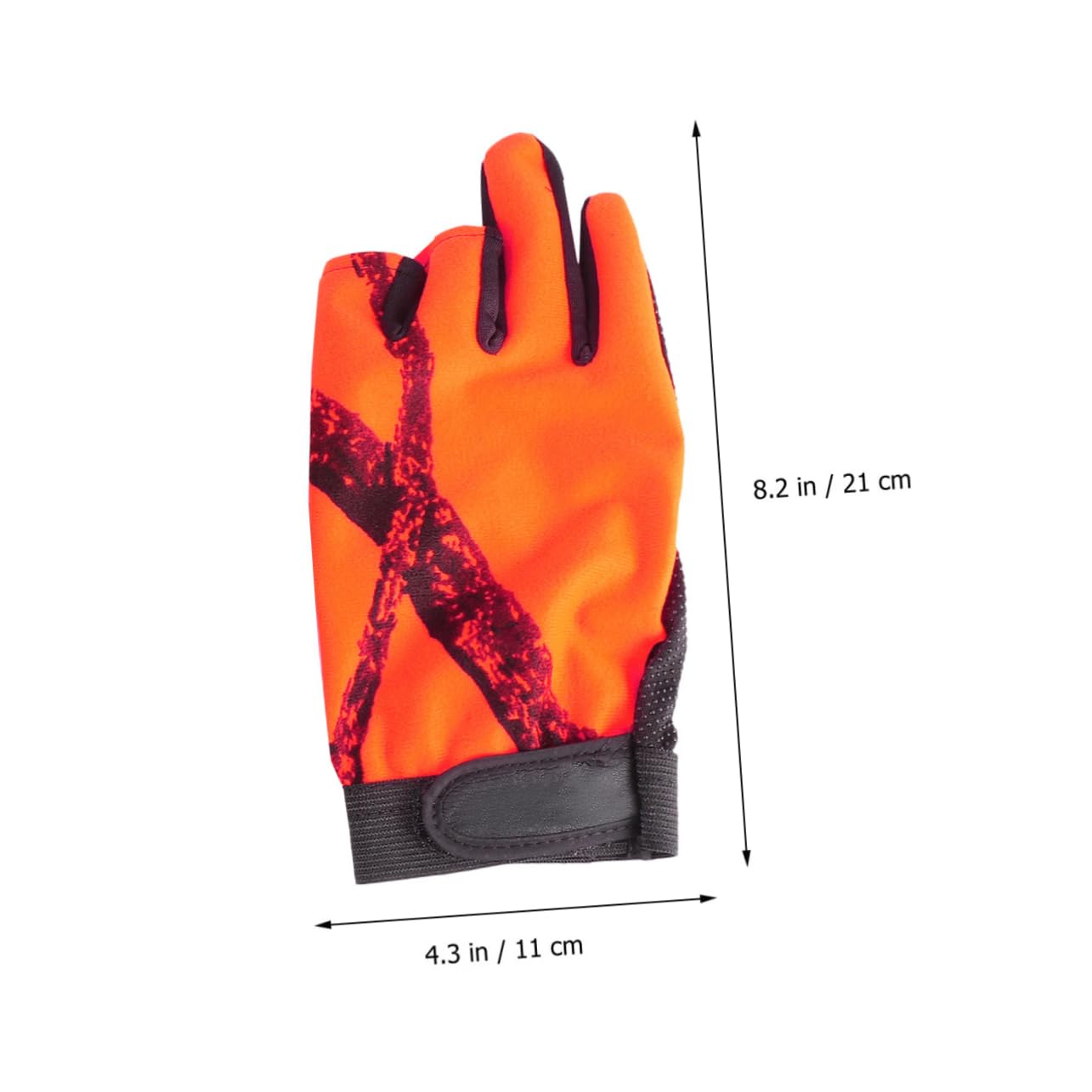 OSOLADY 1Pair Fashion Finger Exposure Gloves Slip Fishing Gloves for Driving Cycling and Camping Durable Orange Design for Outdoor Activities