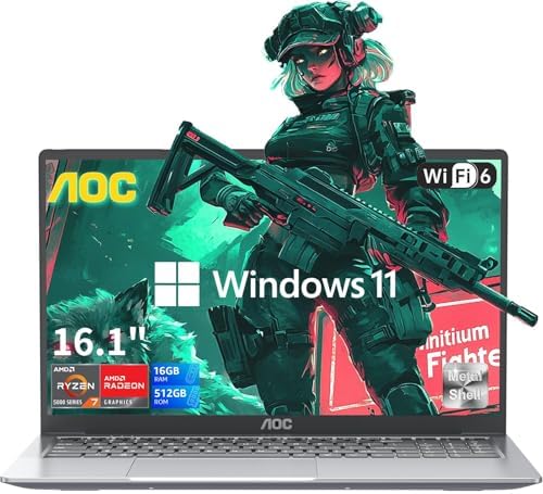 AOC 2025 Laptop with AMD Ryzen 7 5700U Processor(8C/16T, Up to 4....