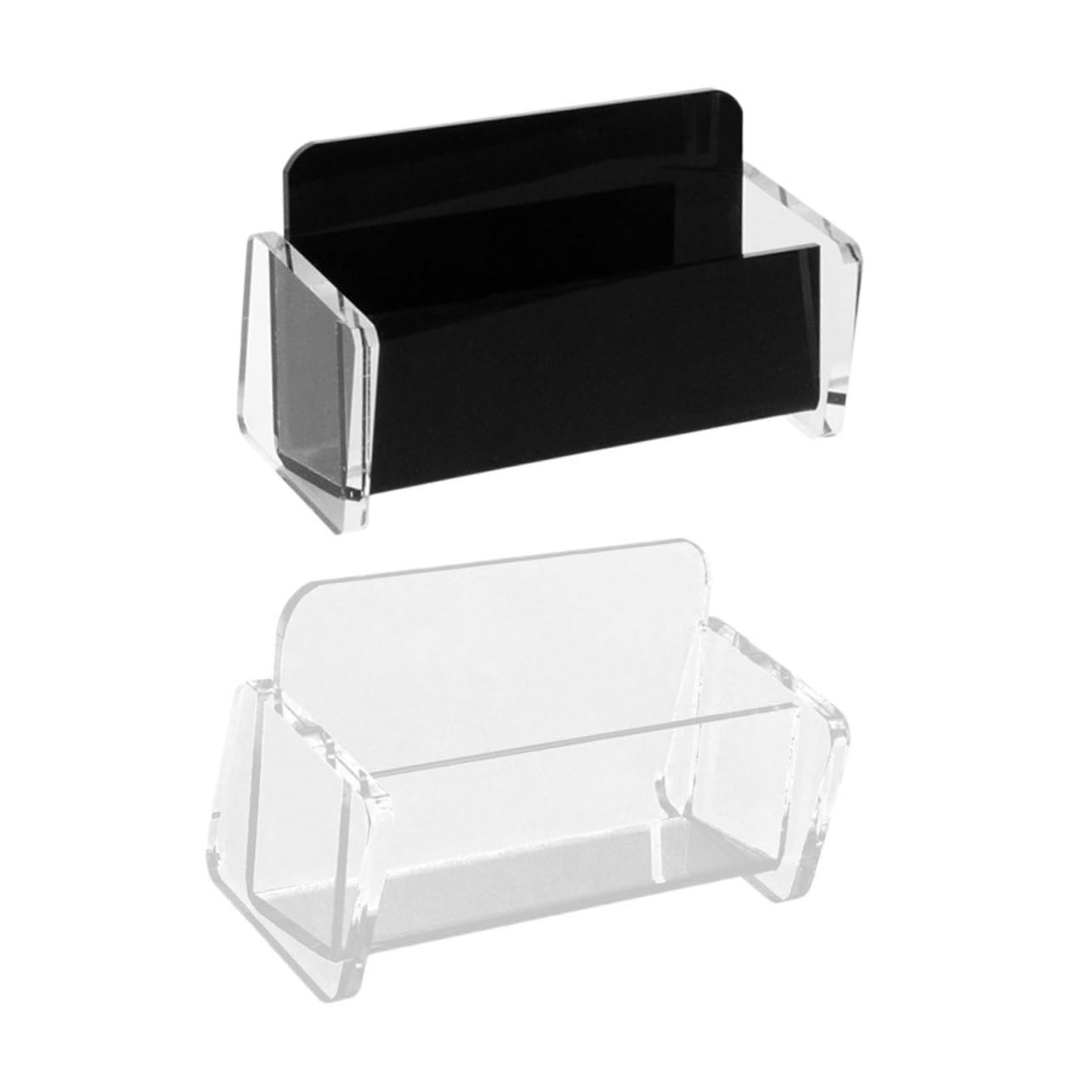 jojofuny 3 Set Porta Biglietti Da Visita Acrilico Trasparente E Nero Organizer Da Scrivania Con Capacità Carte Supporto Verticale Elegante Per Ufficio E Riunioni 2 Pezzi * 3