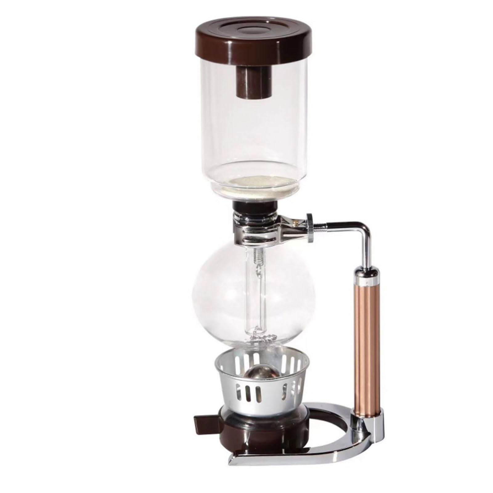 LUCKGONI Glass Siphon Coffee Maker With Wooden Handle And Vacuum Brewing Technology For Sturdy Construction Servin