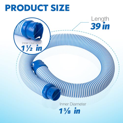 image for AMZCOM 7-Pack Pool Vacuum Hose for Zodiac MX6 MX8 39Inch Twist Lock Po