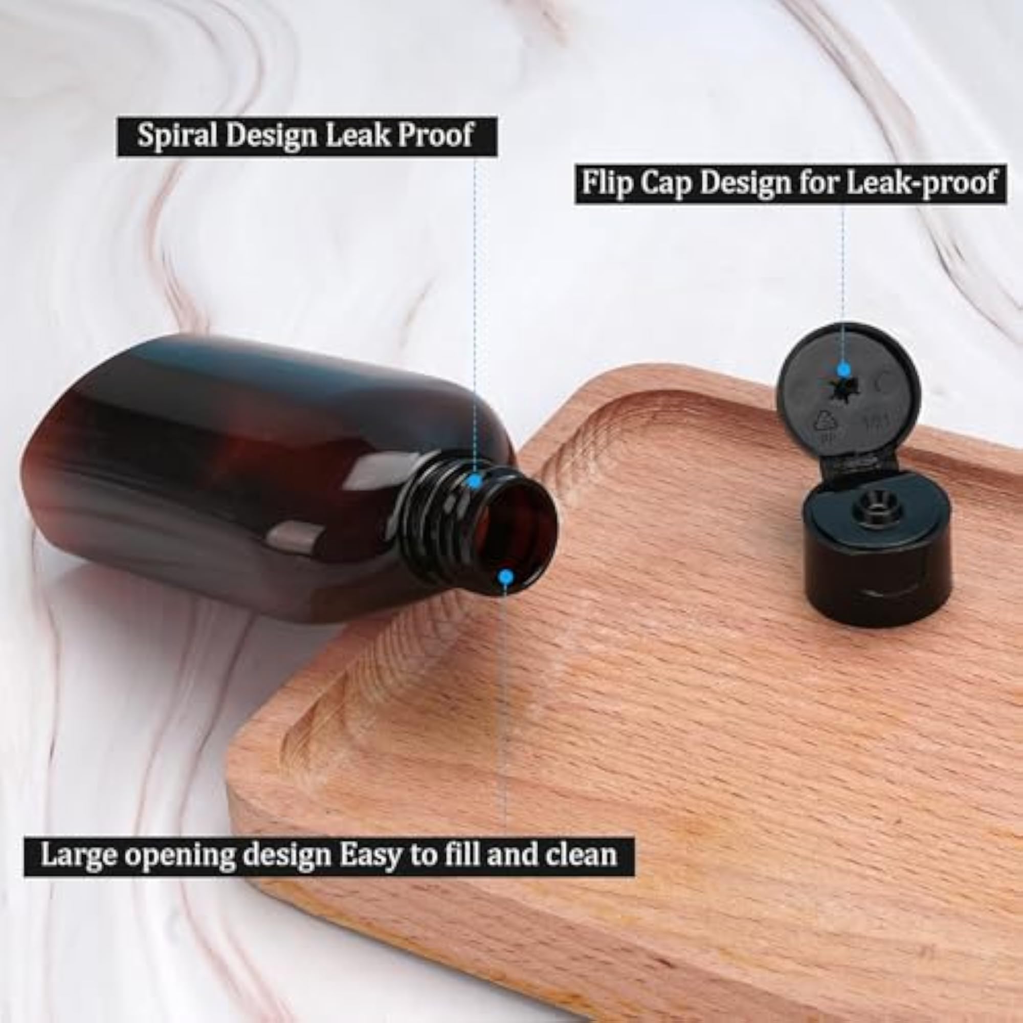 4Pack 100ml Travel Bottles for Toiletries, Leak Proof