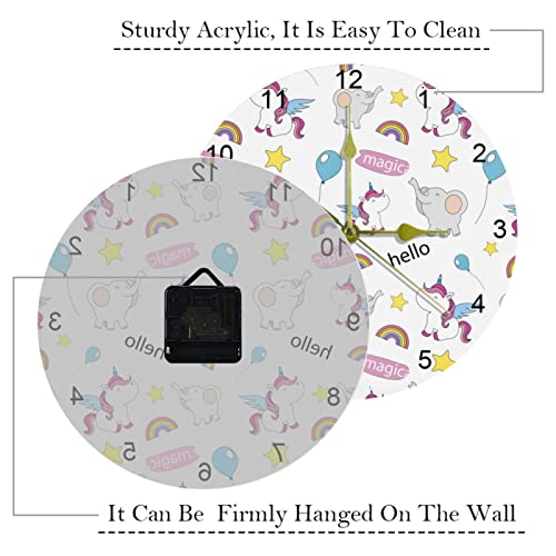 Horloge murale cuisine éléphant silencieuse avec chiffres arabes - 4