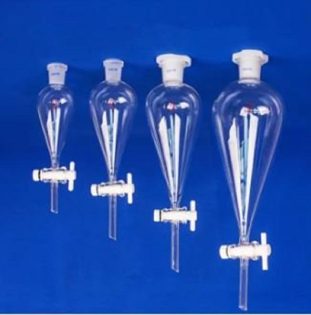 Imbuto Separatore Conico in Vetro con rubinetto in PTFE - 1000ml