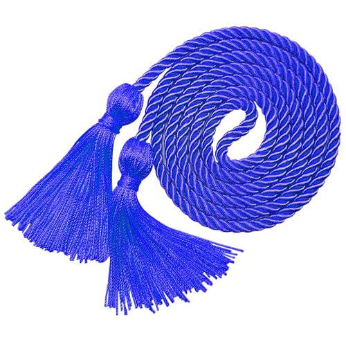 Image of Graduation Honor Cords Royal Blue Yarn Cords with Tassels for Graduation Students