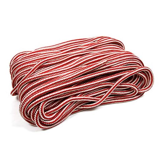 Perantlb Double Braid 3/7" 150 ft 16-Strand Nylon Arborist Climbing Rope, Climbing Equipment Fire Rescue Parachute Rope, Boat Rope, Pre-Shrunk, Heat Stabilized, Red/White