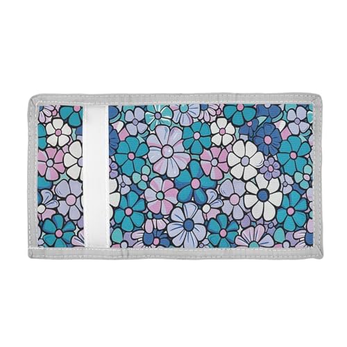 ALAZA Kids Wallets for Boys Girls Toddler Trifold Wallet Children Small Cartoon Flowers with Zipper Coin Pocket2