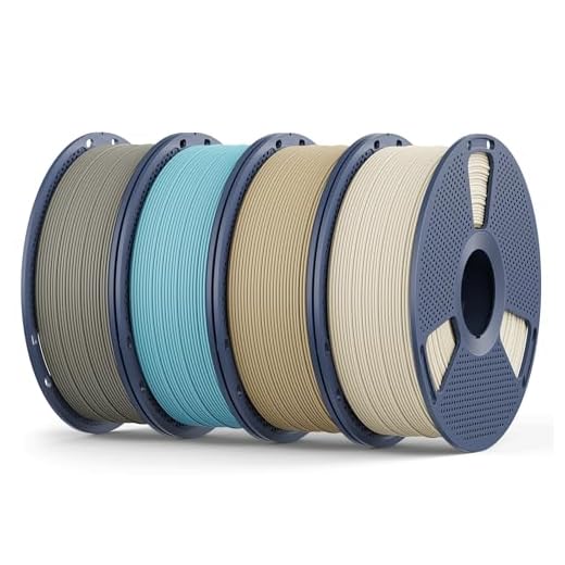 Matte PLA Filament 1.75mm, 4kg(8.8lbs) SUNLU 3D Printer Filament, Matte Surface Texture, No Clogging, Less Brittle, BoneWhite+Oceanblue+Oak+Clay
