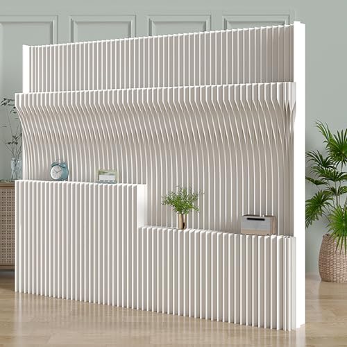 Separador de ambientes plegable, pantalla de división retráctil, pared plegable portátil con estantes de almacenamiento para el hogar, oficina, salón, tienda, exposición