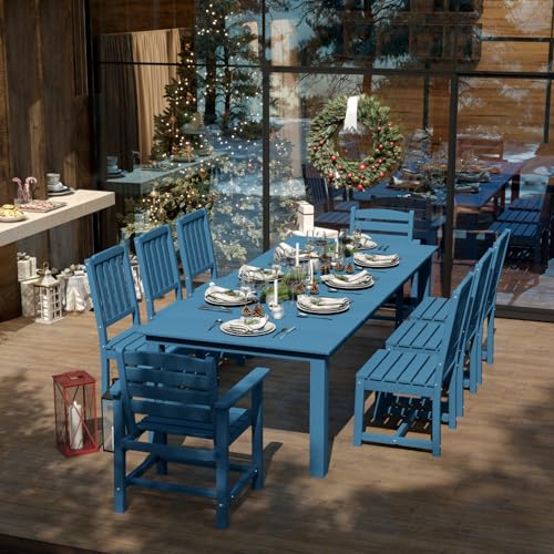 Patio Kingdom 9-Piece Outdoor Dining Set for 8, 75.2'' HDPE