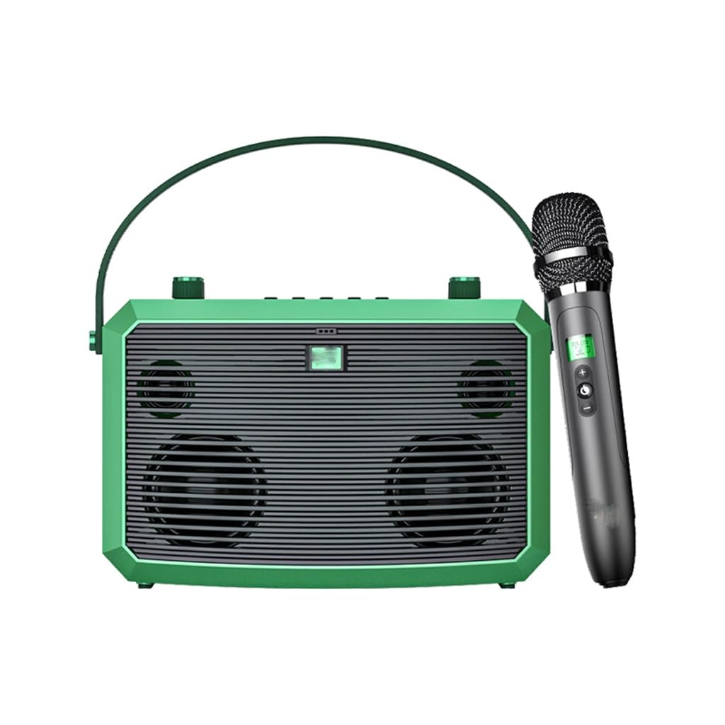DFHBFG Speaker 50W High Power Portable Subwoofer Stereo Player with UHF Microphone, 269*102*180mm