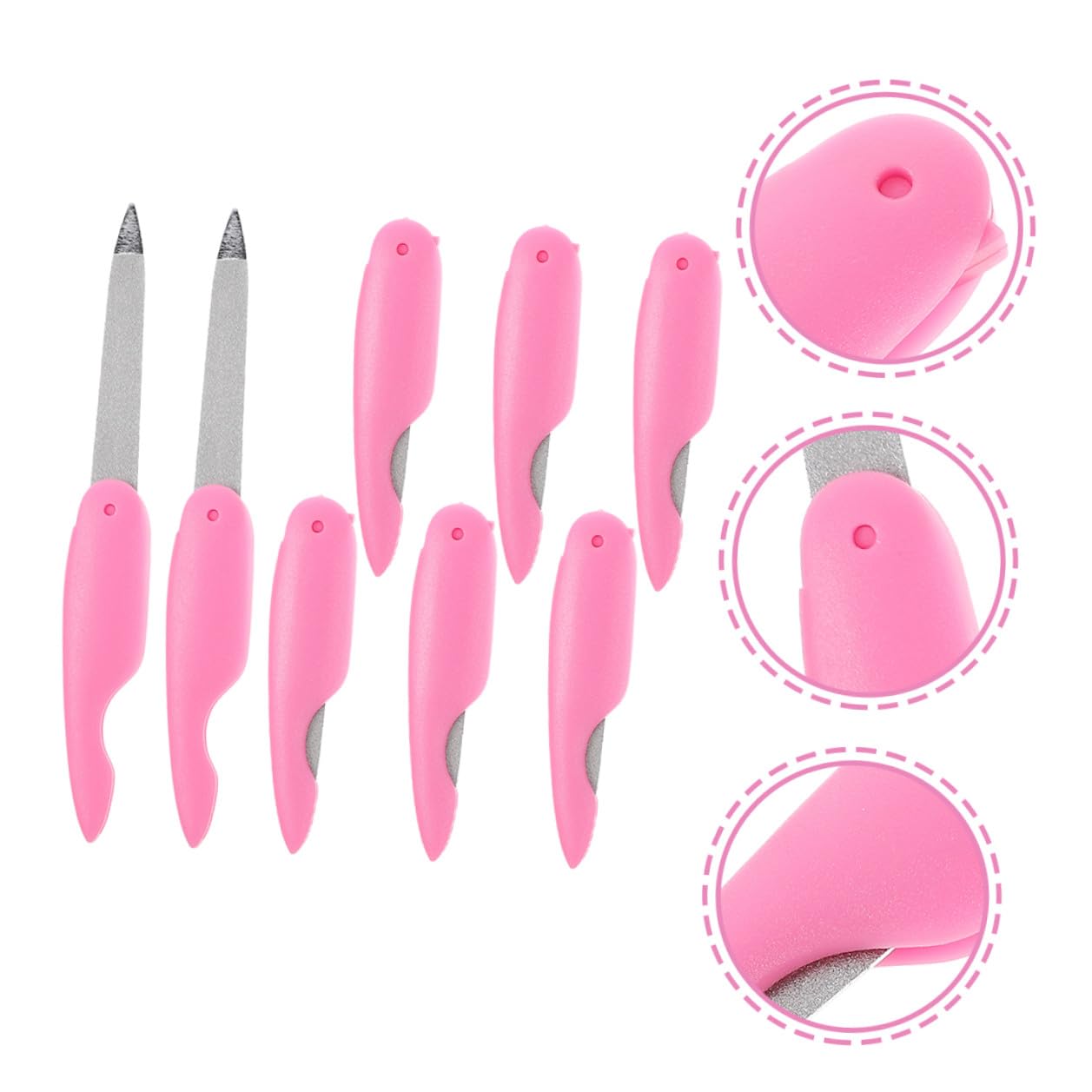 Anneome Lima per Unghie Pieghevole in Metallo 8 Pezzi, Buffer Doppia Faccia Curva, Mini Limette per Manicure e Pedicure, Strumento Portatile per Cura Unghie Quotidiana