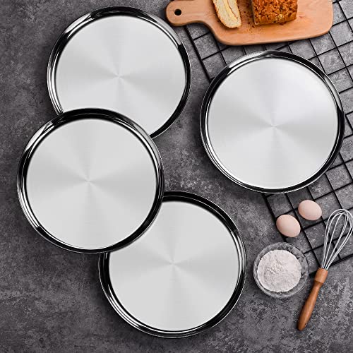 Velaze Pizza Pan 12 Inch,4 Pack Stainless Steel Pizza Tray Dishwasher And Microwave Safe,Pizza Container Round Bakeware For Oven Pure Food-Grade, Sturdy And Rust Free #TOP7