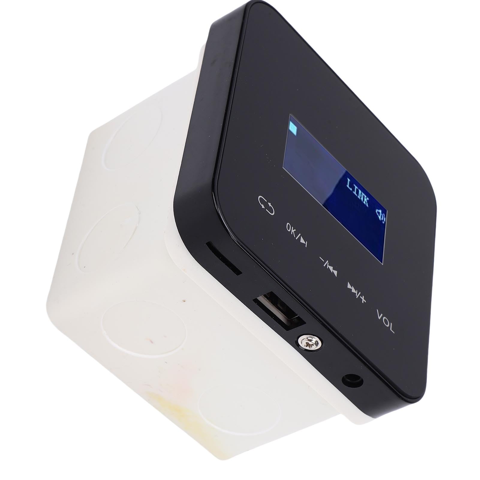 KIMISS Amplificador de Pared Bluetooth con Pantalla LCD - Amplificador de Música de Pared de 2 Canales para Audio Doméstico, Control Remoto Inalámbrico por Infrarrojos, Compatible con MP3/AAC/WAV