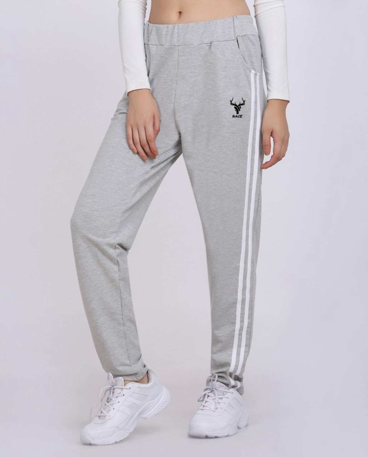 BTMZ Women’s Stretchable Cotton Blend Athletic Trackpants with Side Pockets | Gym Wear for Ladies | Regular Fit Joggers | Mesh Workout Legging Set of 2