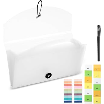 Receipt Coupon Organiser, Expanding Folder with 13 Small Pockets, Expandable Folder, Document Folder for Storage, Reception C