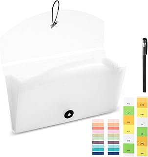 Quittung Coupon Organizer, Fächermappe mit 13 Kleine Taschen Erweiterbare Ordner Dokumentenmappe für Aufbewahrung von Empfang Karten Quittungen Rechnungen Schecks Ordnungsmappe transparent 26 X 15cm