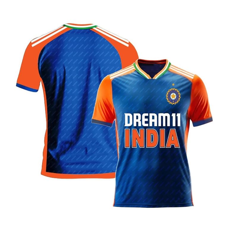 GenericPlain New T20 World Cup India Cricket Jersey 2024-2025 for (Kids and Mens)