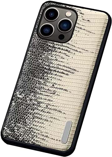 Coque en cuir iPhone 14 Plus étui chic à texture lézard de qualité supérieure