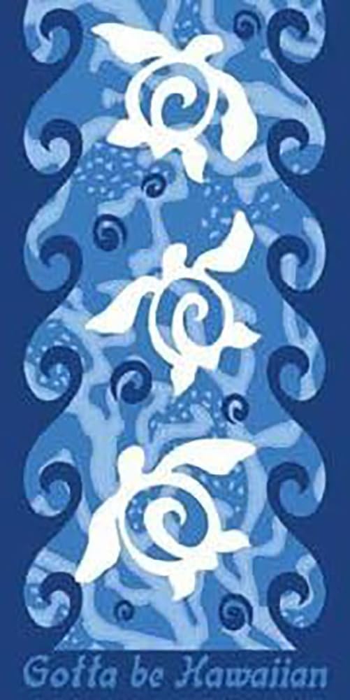 Hawaiian Beach Towel - Blue Honu Turtles