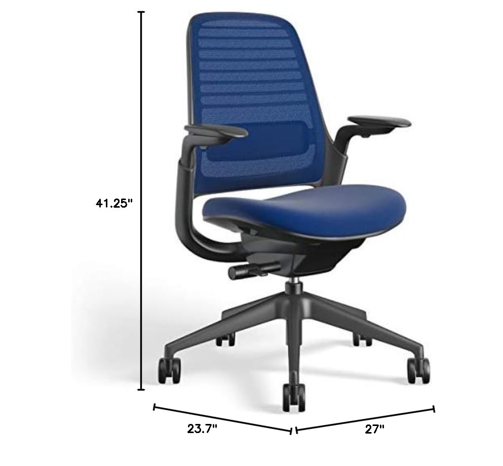 Image of Steelcase Series 1 Ergonomic Office Chair, Carpet Floors, Royal Blue