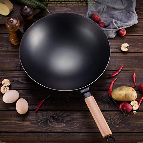Wok tradicional de acero aleado con mango desmontable miniatura 4