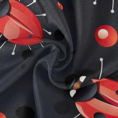 Wajiw 60 Inch Indoor Outdoor Round Tablecloth with Umbrella Hole and Zipper Waterproof Patio Table Cover for Camping Dining Room Party Outdoor Picnic,Ladybugs