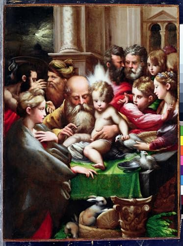 Impression d'affiches Toile Parmigianino la Circoncision idée cadeau décoration maison 60x90