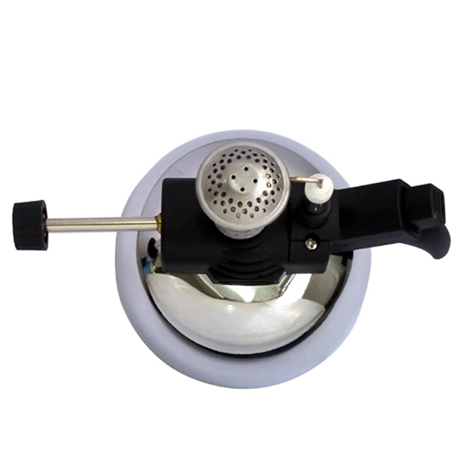 Mini quemador de butano, pequeña estufa de gas para café con soporte de aluminio, temperatura de calentamiento de hasta 2,372.0 °F, duradera y portátil 6