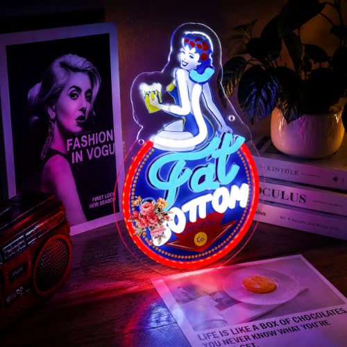 Image of Vintage Beer Neon Sign Retro Bar LED Neon Sign for Wall Decor, Dimmable Classic Fot Beer Sign for Man Cave Home Bar Pub Club Game Room Decoration, 5V USB Powered