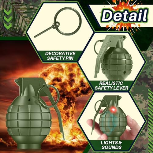 image for Sratte 20 Pcs Grenade Toy Plastic Hand Grenades Halloween Toy Grenades