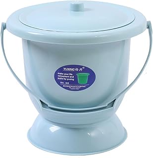 BMOZRM Escupidera con Tapa Orinal Adulto Cubo para Urinario Potty Sartenes Mano Portátil Ollas De Orina Inodoro Móvil(Color:Azul)