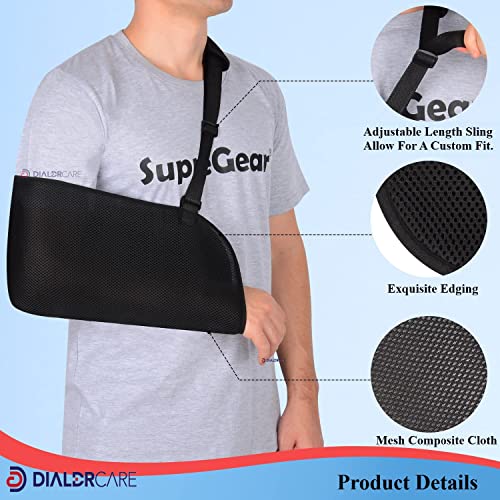 Image of DIALDRCARE Nylon Arm Sling Shoulder For Women, Men, Teenagers, Adjustable Shoulder Sling Strap For Wrist Support, Elbow, Shoulder Injury (Arm Holder 1)