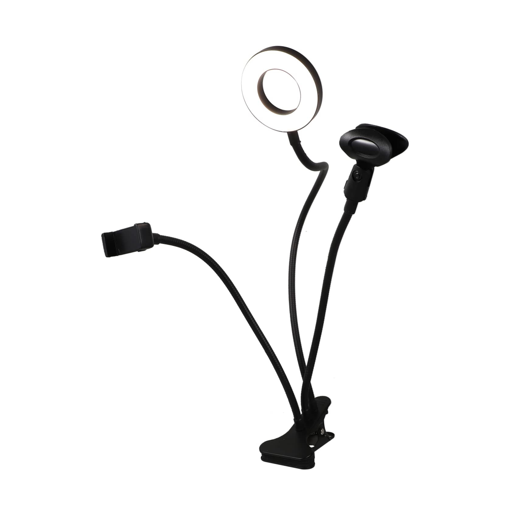 DOITOOL Live Phone Rack Dual Led Fill-in Light 3-Stage Adjustment Non-Slip Phone Stand for Streaming