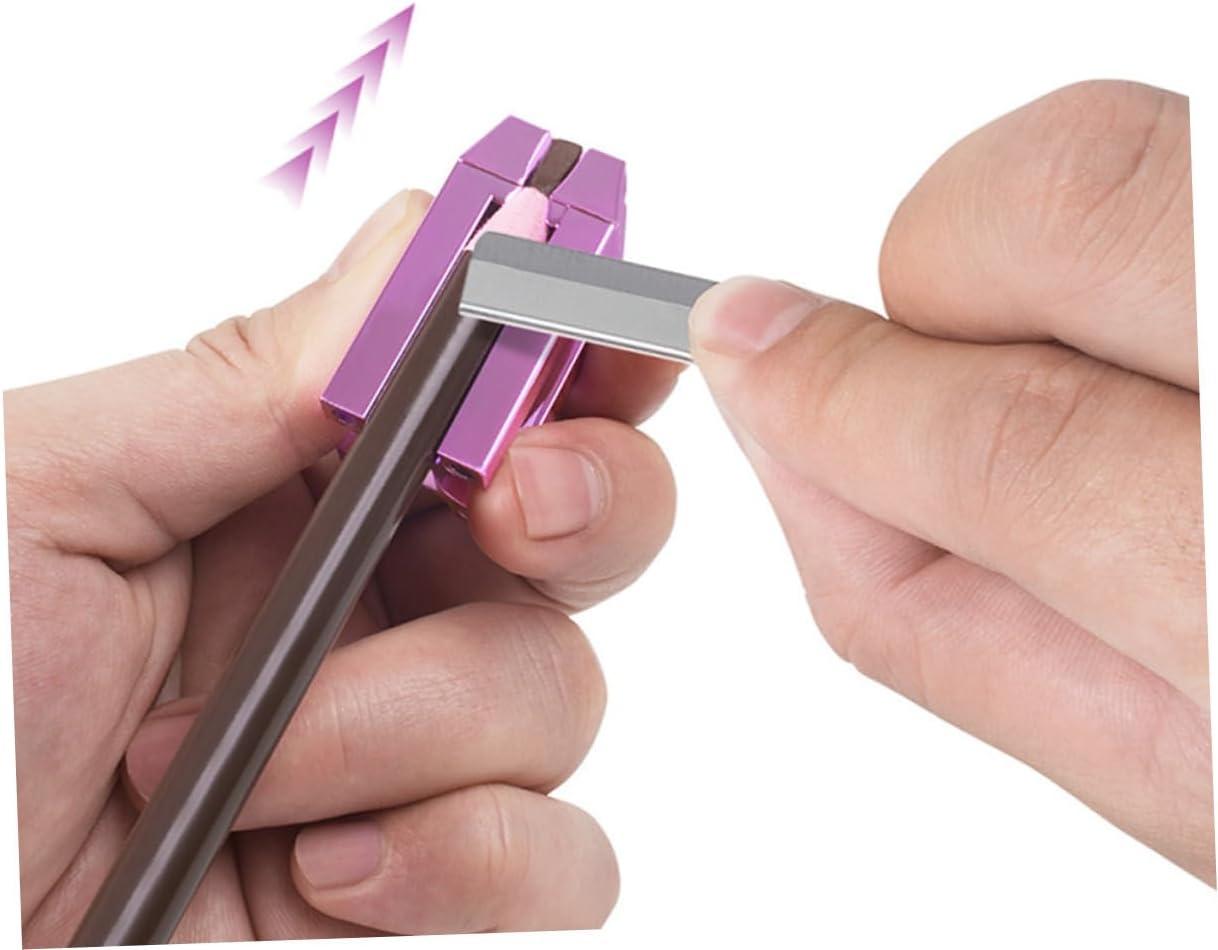 2Pcs Portable Cosmetic Sharpener Double Eyeliner and Eyebrow Pencil Sharpener for Women Beauty Salon Wear-Resistant Makeup Tool in Rose Pink