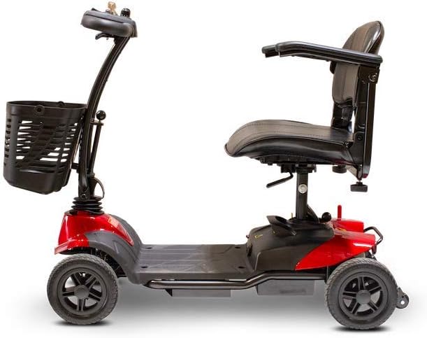 EWheels Medical EW-M35 Lightweight 4-Wheel Mobility Scooter, Electric Wheelchairs for Adults, Extended Range Battery with Charger and Basket, Max Speed 4 Mph, L39.4"W20"H35" (RED) : Health & Household