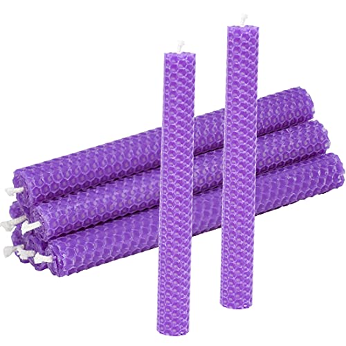 DEYBBY Natural Beeswax Taper Candles, Hand-Rolled...