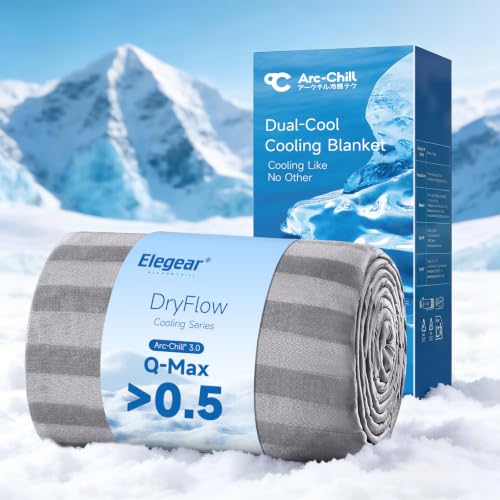 Image of Elegear Cooling Blanket Twin for Hot Sleepers, One-Way Moisture Flow | Arc-Chill 3.0 Q-Max>0.5 Cooling Fabric with One-way Moisture Flow Helps Keep Skin Cool & Dry & Breathable, No Sticky Feeling