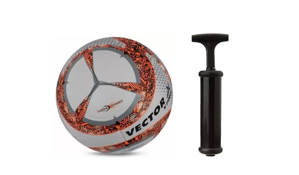 D Concept Wonderfull Thermo Bonded Football | Training | Match | Sports | Playing | Practice | White Orange | Size-5| Pack of 1 | with Pump.