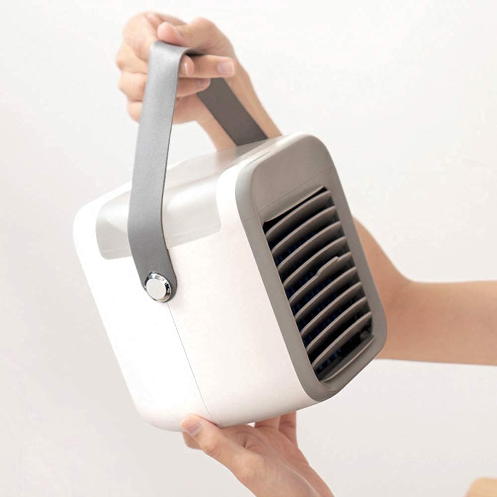 Chłodnica powietrza Wyparna Mini Chłodnica Powietrza, Osobisty Klimatyzator USB Spray Przenośny z Nawilżaczem 3 Prędkości Ustawienie do Biura Dormitorium Domu Podróż: Szary