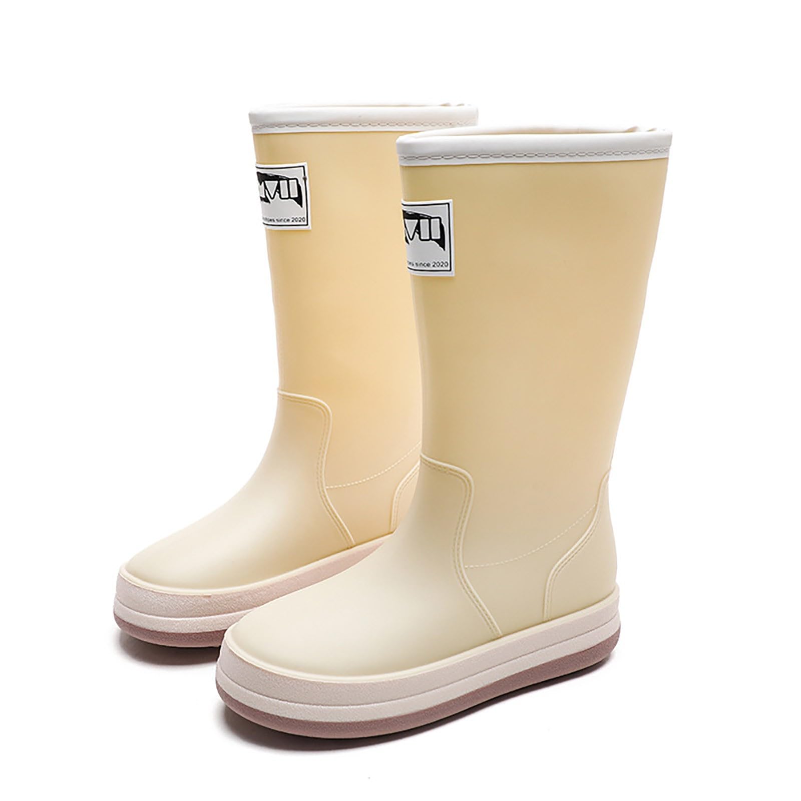 Generisch Botas de agua para mujer, botas de lluvia altas para festivales, impermeables, unisex, antideslizantes, para la lluvia, botas de agua, ligeras, botas de verano