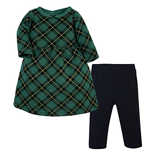 Image of Hudson Baby Unisex Baby Quilted Cotton Dress and Leggings