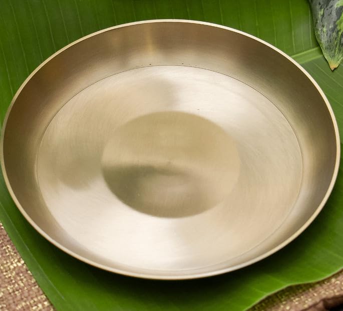 Image of 100% Pure Kansa Thali Plate - 8 inches (Low Edge - Kids Plate)