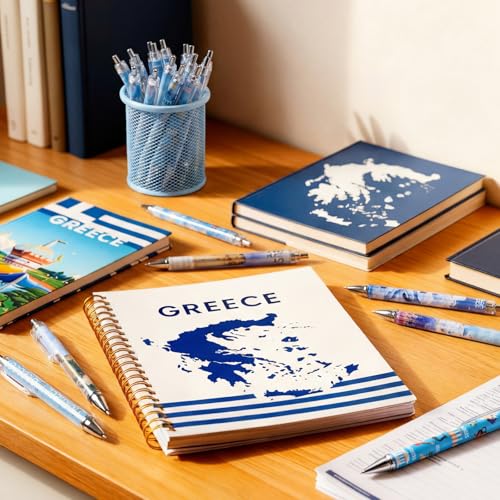 Image of Sayglossy 36 Pcs Greece Ballpoint Pen Collectible Greece Gift Pen Bulk Retractable Greek Civilization Souvenirs for Office Supplies, 6 Styles, Black Gel Ink