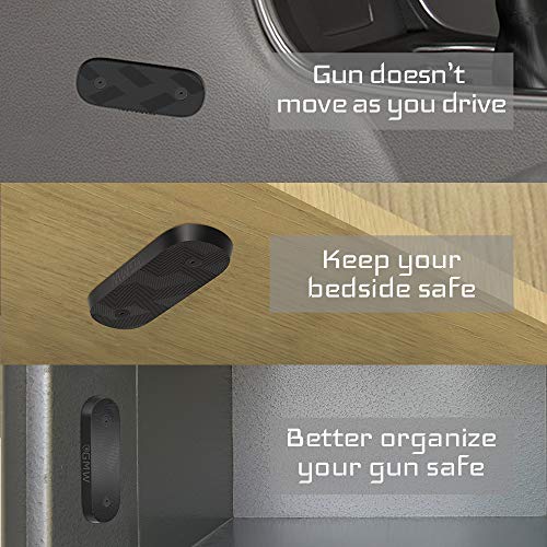 GMW Gun Magnet War Door II Series 1-Pack | 75 lbs. Rating | Rubber Coated Magnetic Gun Mount | Easy Release Under Car, Truck, Desks, Safes, and Walls | Concealed Gun Holder for Handgun, Pistol, Rifle